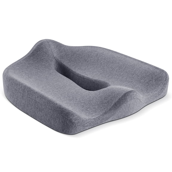 DONAMA Ergonomic Memory Foam Seat Cushion - Tailbone Pressure Relief - Gray