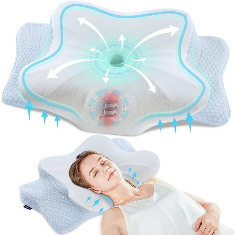 Cervical Neck Pillows for Pain Relief Sleeping, High-Density Memory Foam  Pillow Neck Bolster Support Pillow