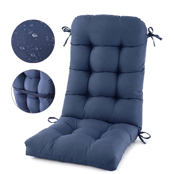 DONAMA Outdoor Rocking Chairs Cushions Waterproof Fade-Resistant Patio Chair Cushion, Indoor Seat Pads with Ties for Rocker Furniture Navy Blue