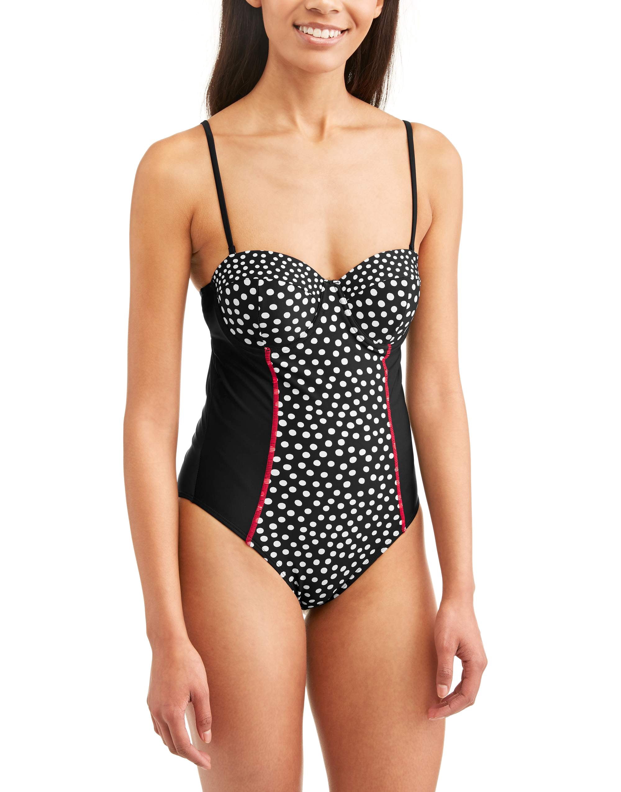 DONATELLA DITSY DOT SEAMED ONE PIECE SWIMSUIT