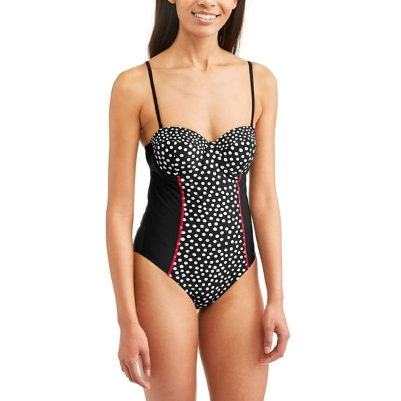 DONATELLA DITSY DOT SEAMED ONE PIECE SWIMSUIT
