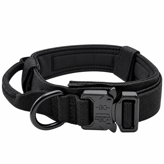 DONATO Heavy Duty Tactical Training Collar with Built-In Control Handle for Medium & Large Dogs, Black