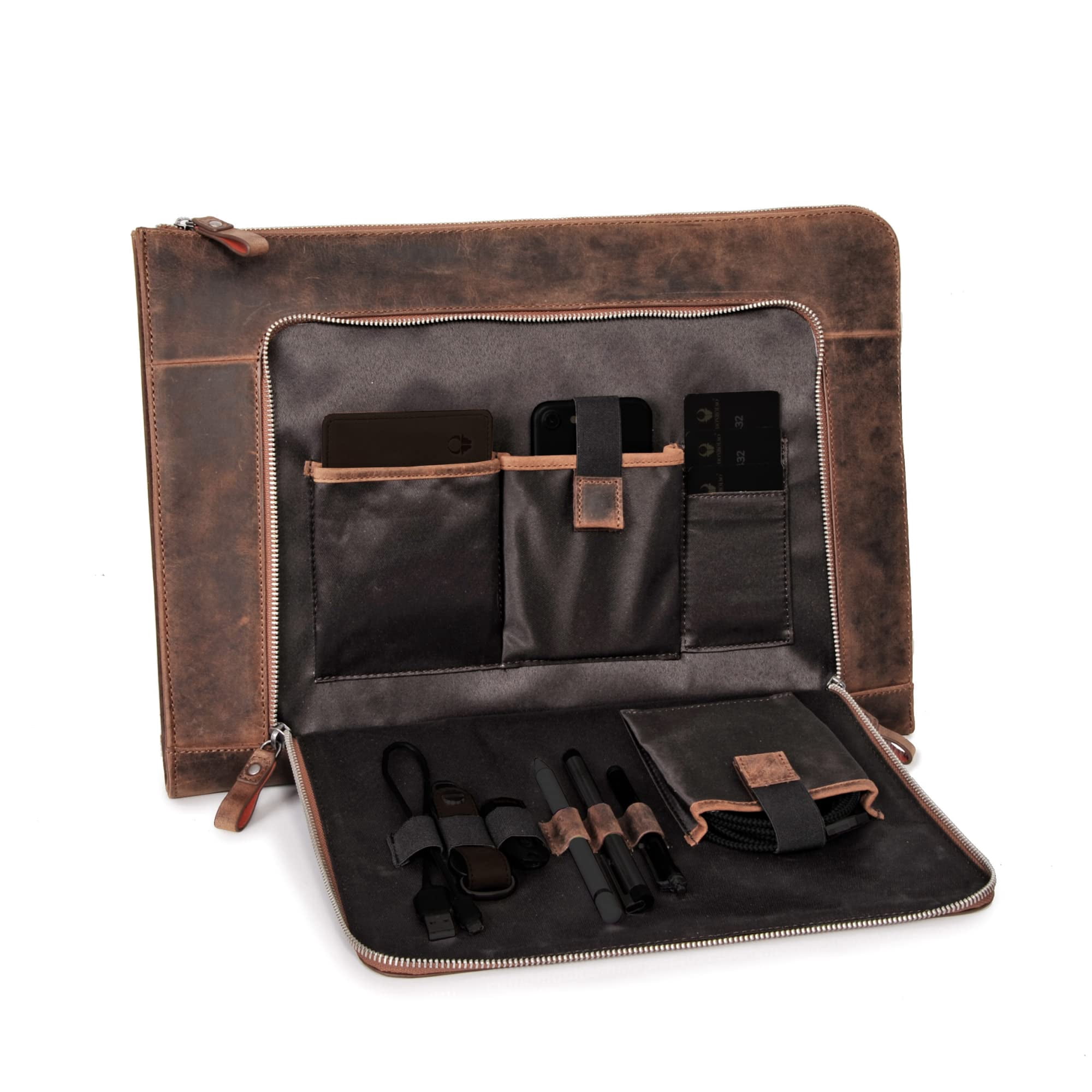 DONBOLSO Business Bag, 15.6 Inch Genuine Leather Computer