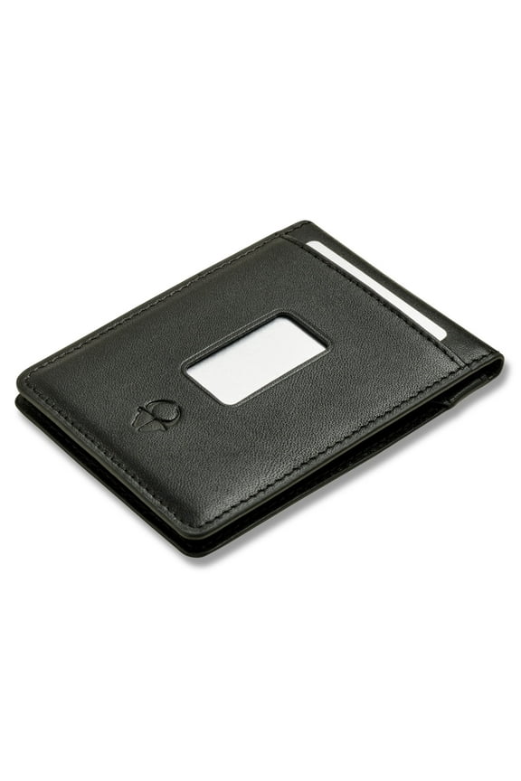 Leather Wallet for Men - Slim Wallet with Bill Compartment and Multiple Card Slots - Thin Front Pocket Wallets - Men's Minimalist Credit Card Holder With Gift Box - Black Wallet for Men