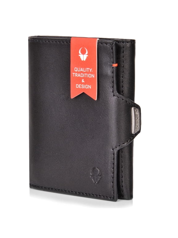 Nappa Black Wallet NextGen I Slim Trifold Purse w/o Coin Pocket & RFID Protection