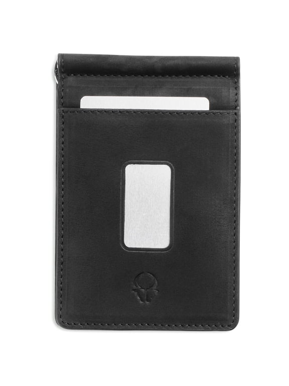 Slim Leather Wallet - Minimalist Bifold Wallet for Men - RFID Blocking Protection Money & Card Holder - Durable & Functional Front Pocket Wallet - Best Present for Father's Day & Birthday