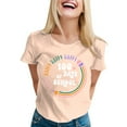 thumbnail image 1 of DONDPO Teacher Graphic Short Sleeve Tshirt 100 Days of School Shirt Women: Happy School T-Shirt Teacher Student Short Sleeve Tee 100 Days Of School Shirt School Days Tee Tops Beige L, 1 of 5