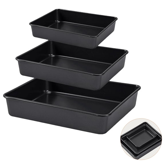 Donepart 3-Piece Deep Baking Pan Set, 9/11/13 Inch Heavy Duty Nonstick Bakeware for Lasagna, Roasting, Meal Prep