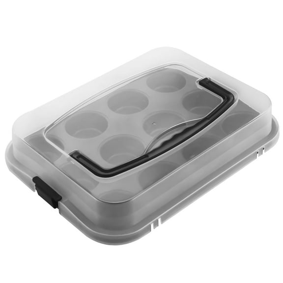 Donepart Cupcake Pan with Lid, Muffin Pan Nonstick 12 Cup,Carbon Steeel Cupcake Tin Perfect for Home Cupcakes, Muffins,Dishwasher Safe