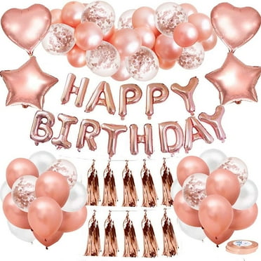 DONEWISH Rose Gold Birthday Balloons, 20 Count, High Quality Latex, Party Decorations