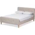 DONFU Renée MidCentury Fabric Upholstered Size Platform Bed, Full