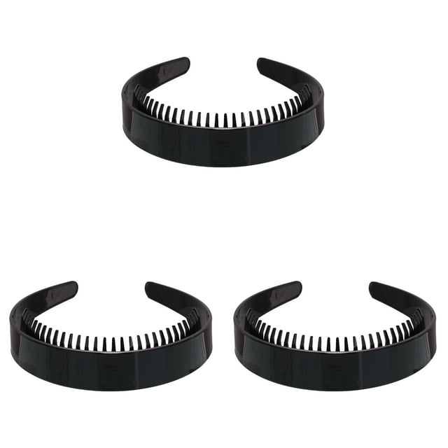 DONGGWTS Black Spray Paint Headband Long Teeth 2.5cm Bright Black ...