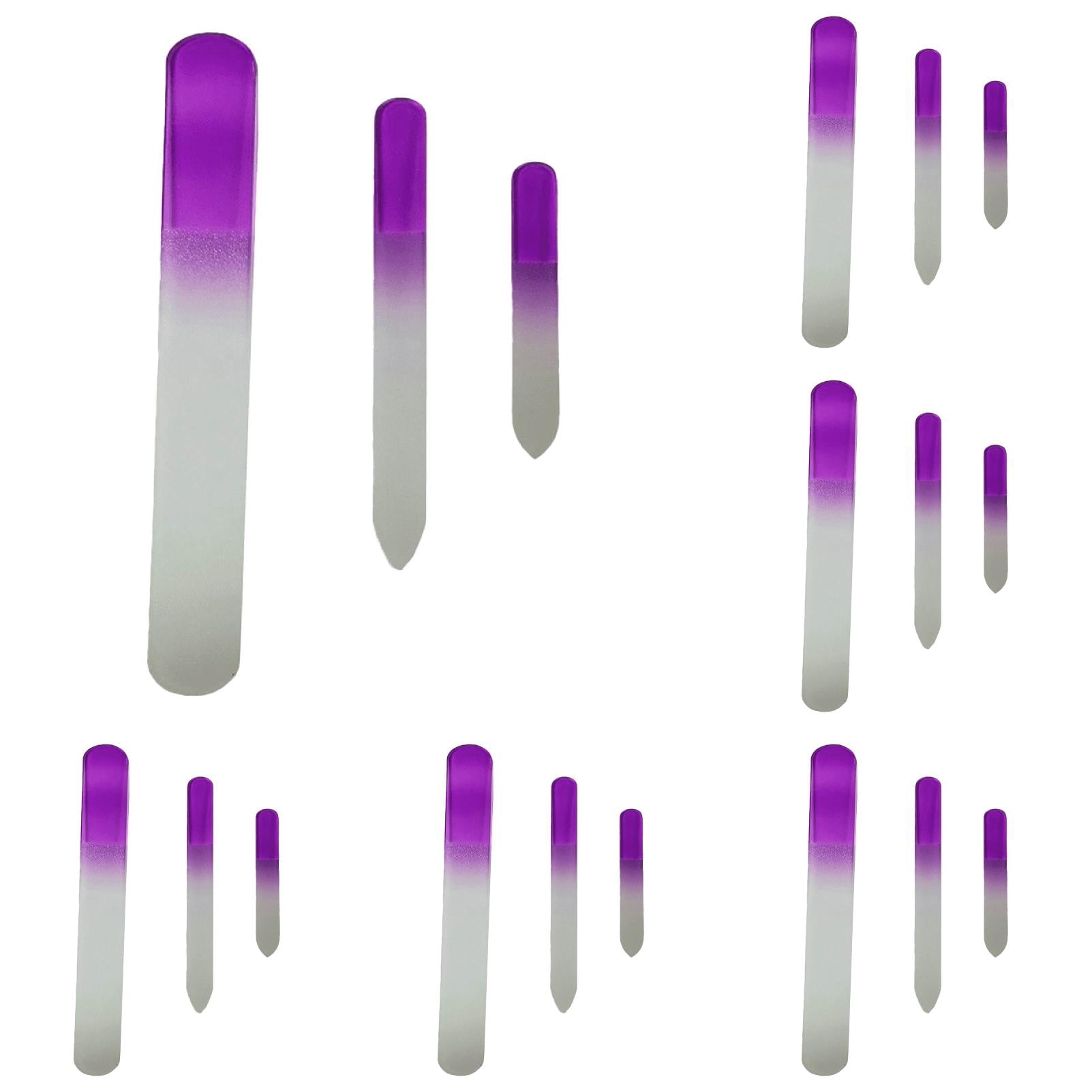 DONGGWTS Violet Large And Medium Glass File Glass Nail File 3 Sizes A Set Of Purple Glass Nail File August Pedi Egg Feet Scrubber Dead Skin Pedicure Foot Rest Calus Remover For Feet Gel Skin Tag