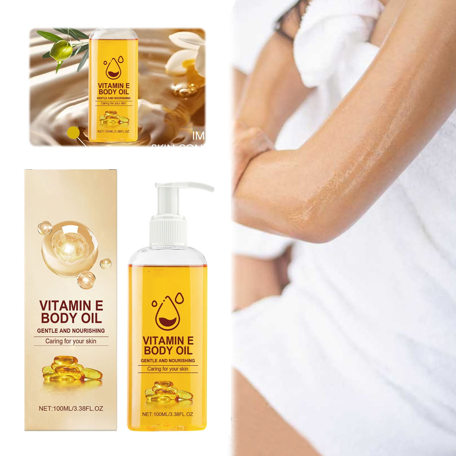 Donggwts Vitamin E Body Oil Body Moisturizing Skin Nourishing Repairing Moisturizing Oil 100ml 7624