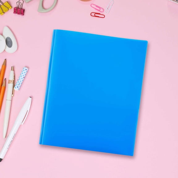 DONGHEHH Blue plastic folder, P-Gear 3-hole, dual-pocket polypropylene (poly) folder, (Plastic folder x1)