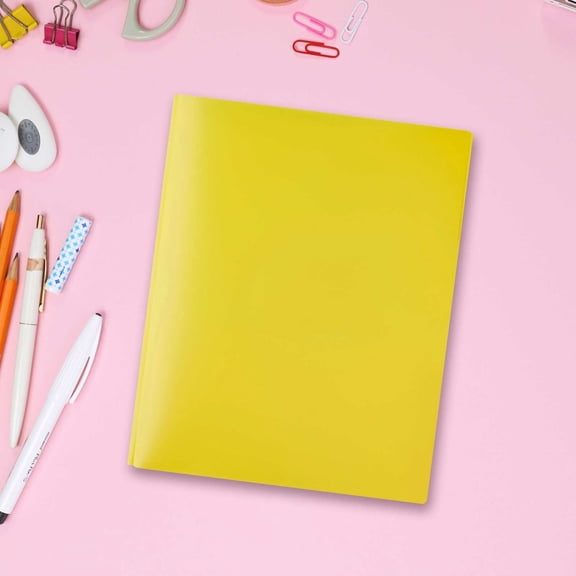 DONGHEHH Clearance Colorful PP Lever Arch File Folder, Homework Art Organization with 2 Pockets, Folder (Yellow)