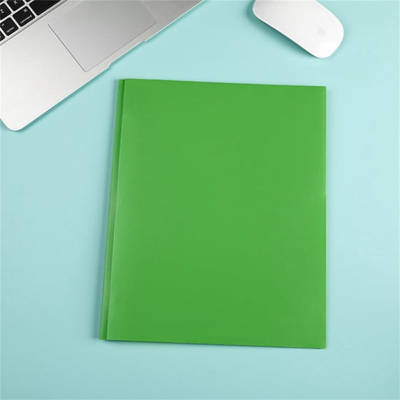 DONGHEHH Clearance Green PP Tadpole Folder with Double Pockets, Plastic Folders with Pockets, Heavy Duty Two Pocket Folder Business Card Holder For 11.73 in H x 9.57 in W (Green)