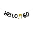 DONGLYJL Black Glitter HELLO STF9 60 Banner for 60 Years Old 60th