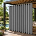 thumbnail image 1 of DONGPAI 100% Blackout Outdoor Curtains for Patio Waterproof & Windproof, Linen Texture 100 In Extra Wide Outside Curtain with Top & Bottom Grommets, Gray, 100" x 84", 1 Panel, 1 of 1