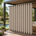 thumbnail image 1 of DONGPAI 100% Blackout Outdoor Curtains for Patio Waterproof & Windproof, Linen Texture 100 In Extra Wide Outside Curtain with Top & Bottom Grommets, Taupe, 100" x 84", 1 Panel, 1 of 6