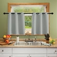 thumbnail image 1 of DONGPAI 2 Panel Blackout Kitchen Curtain, Grommet 36 inch Short Curtains Bathroom Window Curtain Cafe Curtains, Gray, 1 of 7