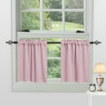 thumbnail image 1 of DONGPAI 2 Panels Blackout Kitchen Curtains, Rod Pocket 30 inch Short Curtains Cafe Curtains Bathroom Window Curtains, Pink, 1 of 6