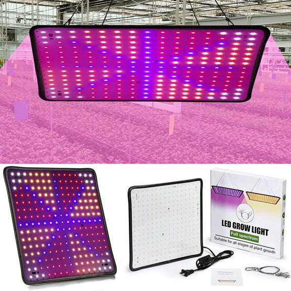 DONGPAI 256 LED Grow Light Full Spectrum Plant Growth Lamp Panel for Hydroponics Greenhouse Seedling Veg and Flower