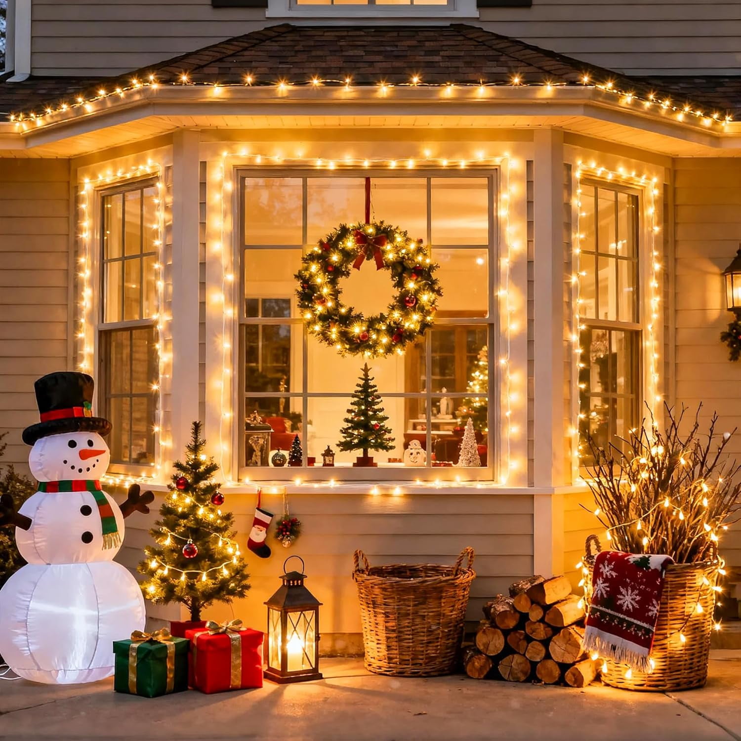 DONGPAI 328Ft 2000LEDs Extra Long Christmas String Light, 8 Lighting Modes Outdoor Waterproof Christmas Lights for Indoor Outdoor Wedding Party Home Garden Decoration, Warm White
