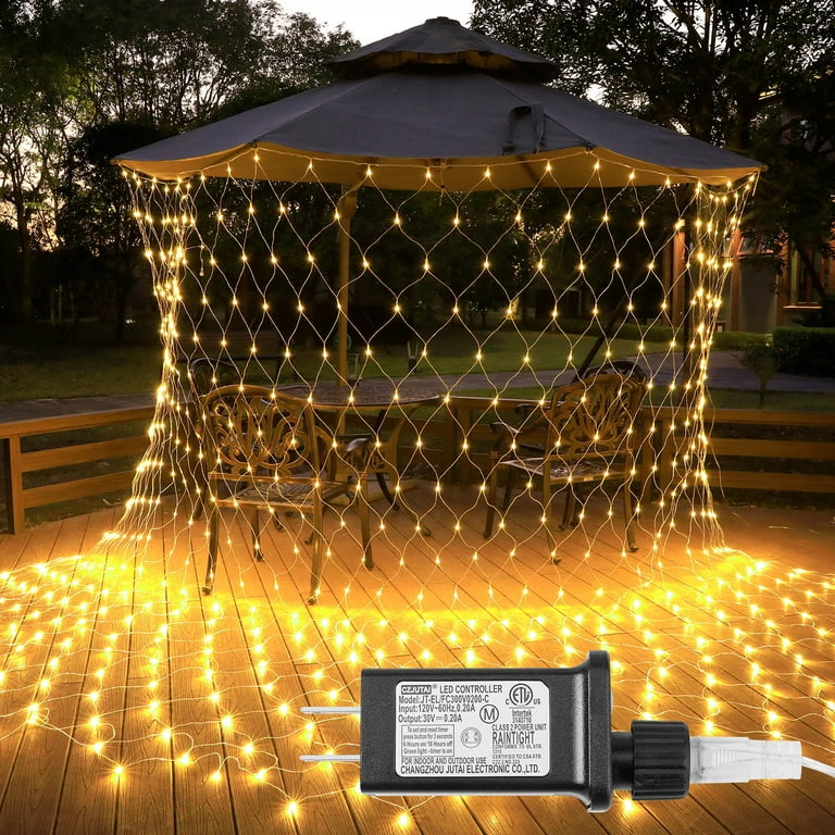 Dongpai 660 LED 19.6ft x 13.1ft Net Mesh String Lights 8 Modes Low Voltage Mesh Fairy Christmas Lights for Xmas Garden Wedding Holiday Decoration