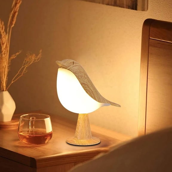 DONGPAI Bird Lamp Rechargeable Cordless Table Lamp Stepless Dimmable, 3 Color Modes Small Bird Night Light for Bedroom, Nursery, Reading, Office Decor, Ideal Gift