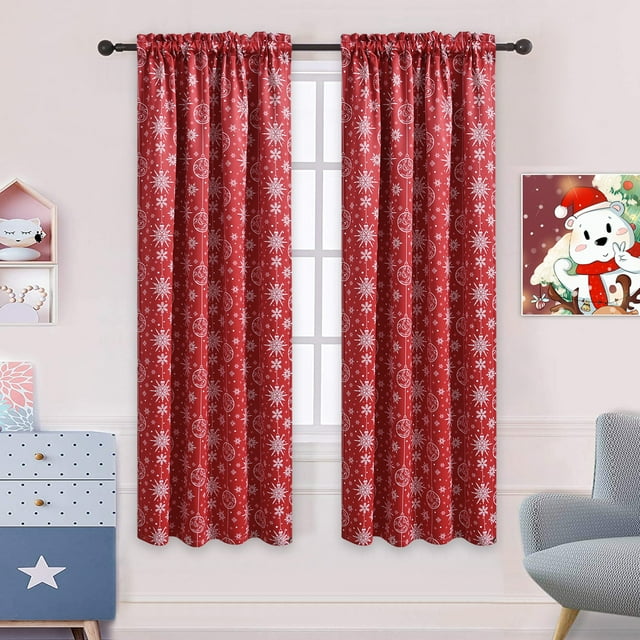 DONGPAI Blackout Christmas Curtains for Living Room and Bedroom, Rod