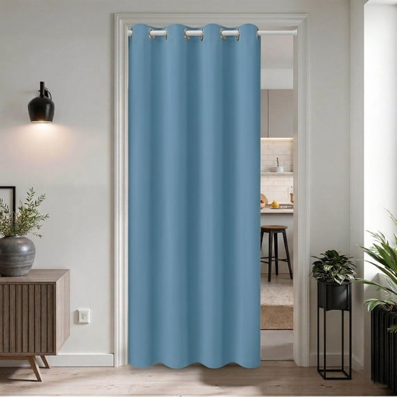 DONGPAI Blackout Curtains for Doorways and Closets, Privacy Door Curtain Room Divider Thermal Insulated Door Curtain, 1 Panel, 34" x 80", Blue