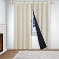 thumbnail image 1 of DONGPAI Blackout Curtains with Thermal Insulated Liner, Cold Blocking Thicken Cotton Drapes Quilted Winter Curtain for Living room Bedroom, 1 Panel, 1 of 7