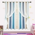 thumbnail image 1 of DONGPAI Blackout Stars Curtains for Kids Girls Bedroom Double Layers Star Cut Out Rainbow Curtains Home Window Decoration Curtain, 51" x 63", 1 Panel, 1 of 7