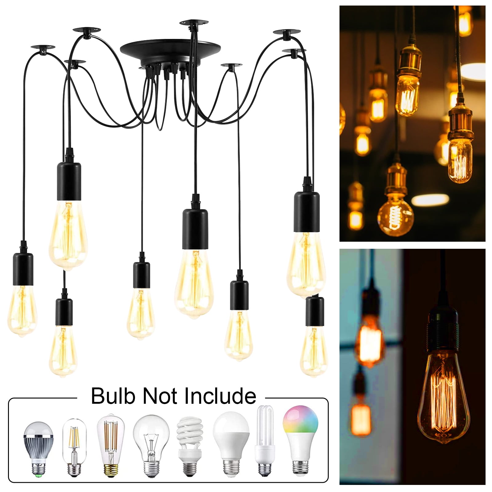 DONGPAI Ceiling Spider Lamp Light Pendant Lighting,Edison Chandelier ...