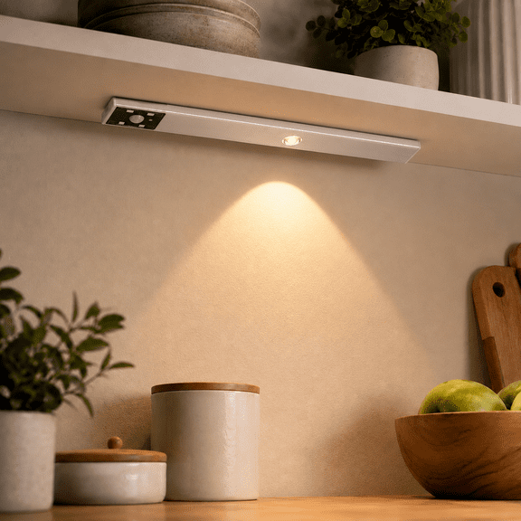 DONGPAI Delicate Mountain Projection Under Cabinet Lighting, Upgraded Wireless Motion Sensor Light Indoor, 60H Ultra Long Battery Rechargeable Magnetic LED Closet Lights for Kitchen, Cupboard, Stairs