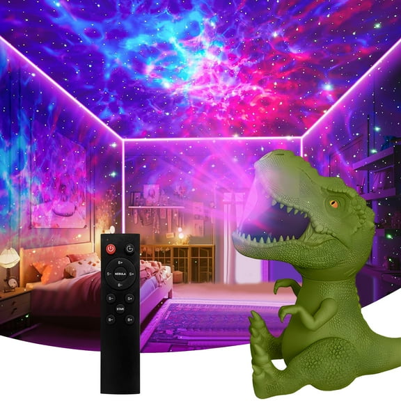 DONGPAI Dinosaur Galaxy Nebula Star Projector Light with Timer and Remote Control 360°Adjustable Starry Night Light Projector for Kids Adults Bedroom Party Game Room Home Decor