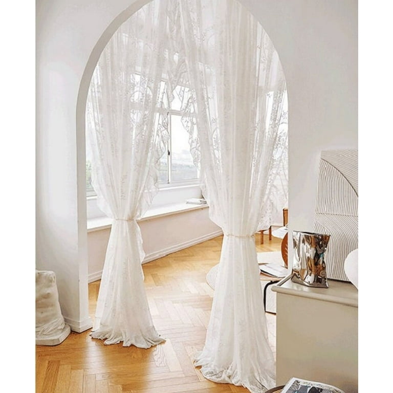 White Lace Sheer Curtains