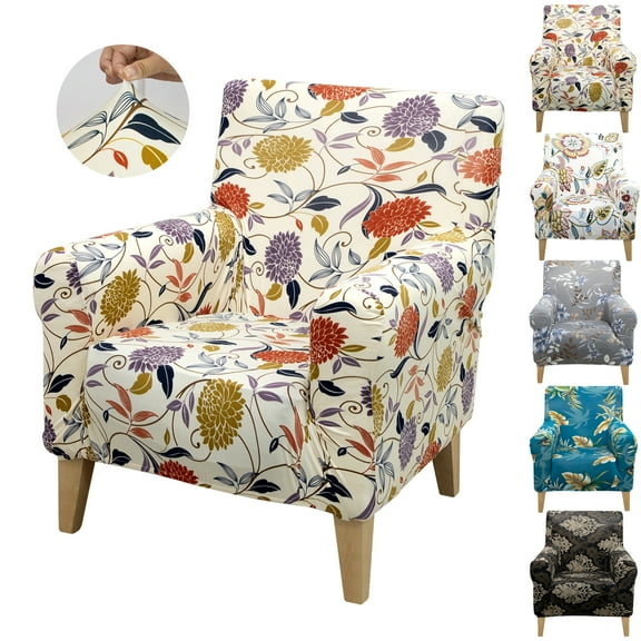 DONGPAI Floral Armchair Slipcover, Stretch Modern Sofa Shield Fitted Arm Chair Cover Furniture Protector for Living Room, 1 Piece