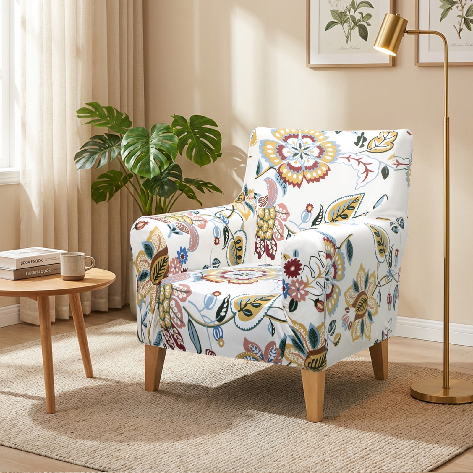 DONGPAI Stretch Modern Banquet Armchair Slipcover, 1-Piece Mid Century ...