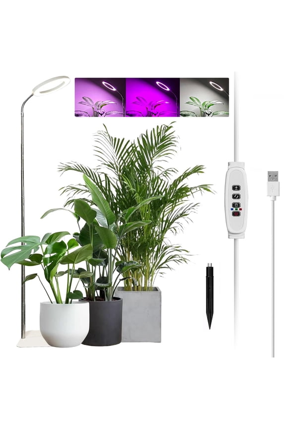 Grow Lights for Indoor Plants, Full Spectrum LED Floor Plant Light with Base Adjustable 61inch Height Stand for Large Plant 10 Level Brightness Auto Timer