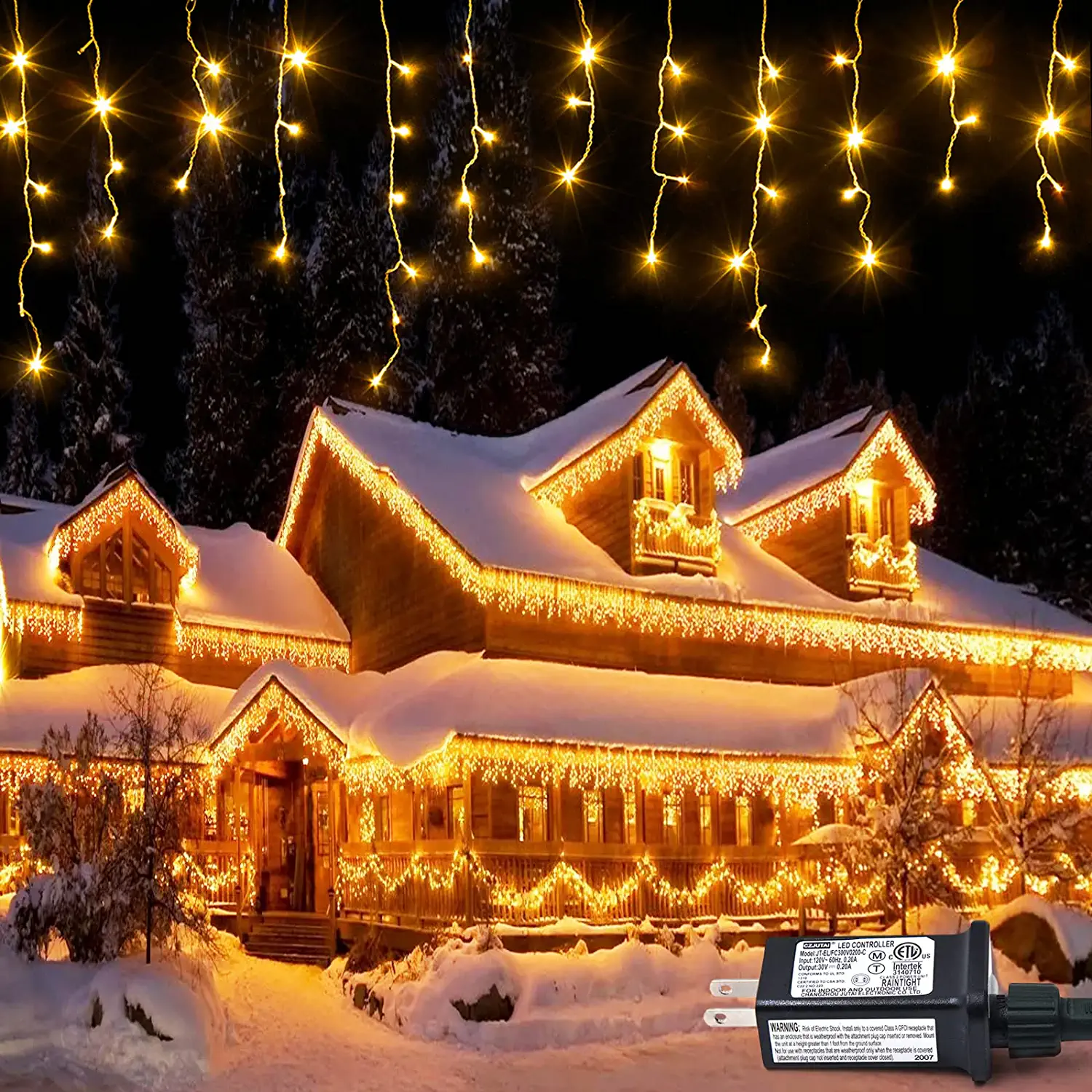 DONGPAI Decorative Icicle String Lights, 49.2Ft 600 LED, 8 Modes ...