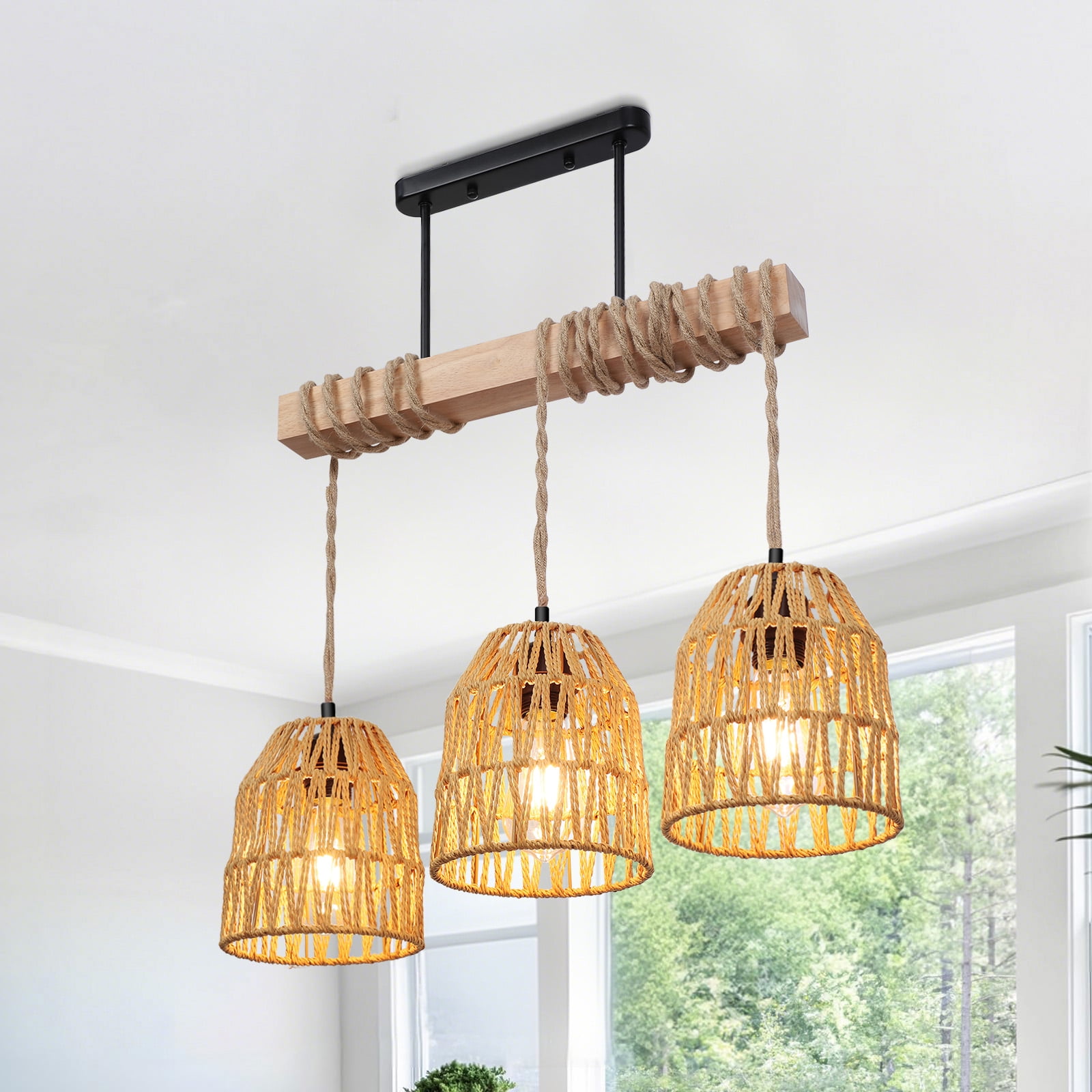 Dongpai 3-Light Farmhouse Linear Chan...