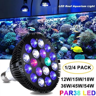 DONGPAI LED Aquarium Light Bulb 54W PAR38 SPOT Light Bulb Aquarium Lighting Bulb Full Spectrum for Fish Tank Coral Reef Saltwater Tank Plants Growth