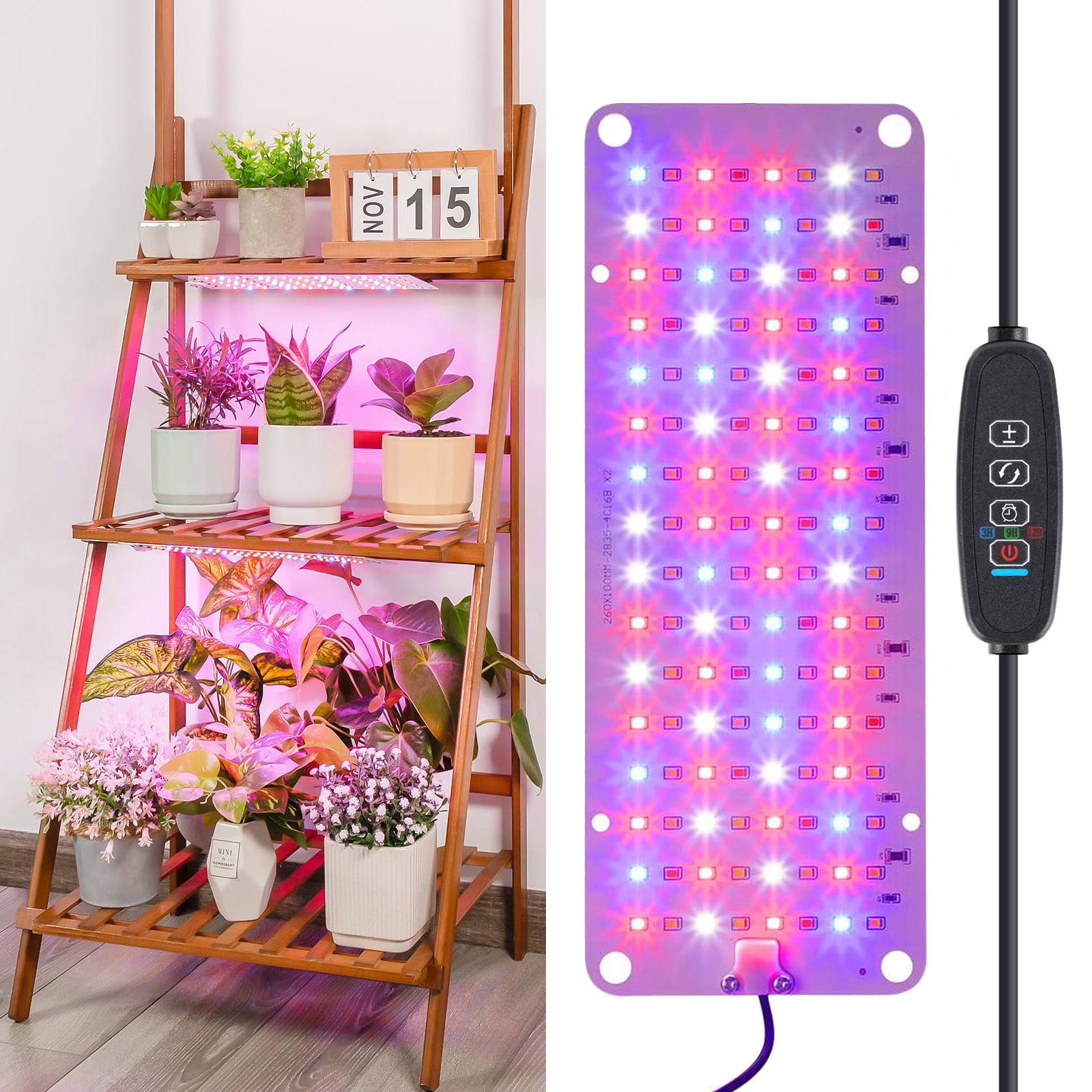 DONGPAI LED Grow Light Panel Full Spectrum 10Level Dimmable Plant Grow