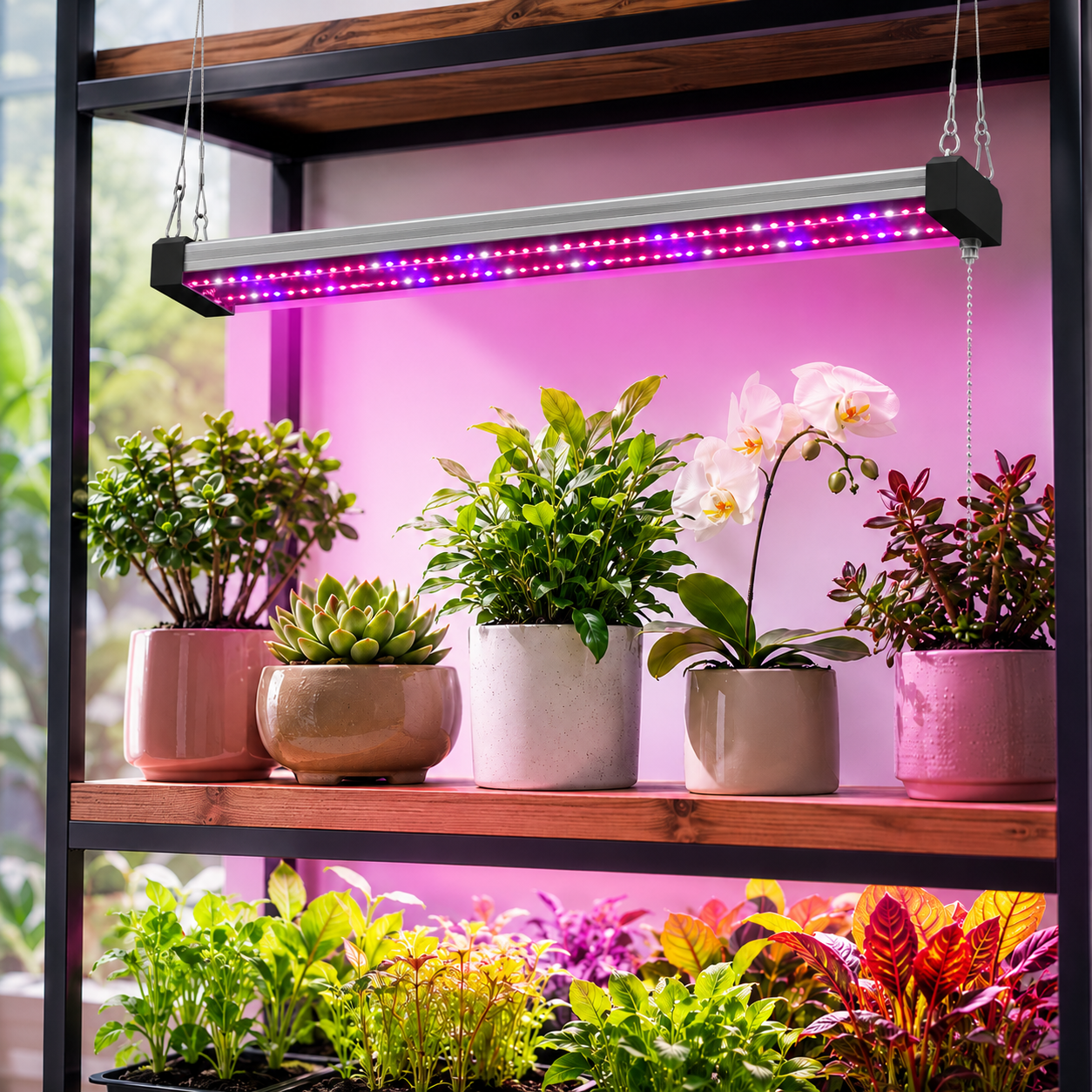 DONGPAI LED Grow Lights for Indoor Plants Full Spectrum 20" 2 Row Plant ...