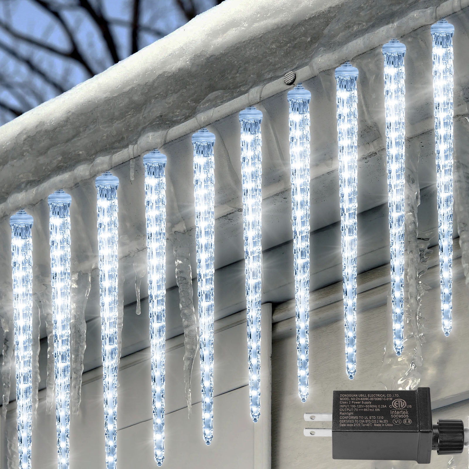 DONGPAI LED Icicle Meteor Shower Lights, 16.7'' Outdoor Icicle