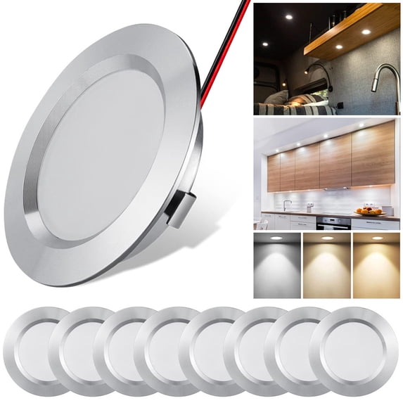 DONGPAI LED Interior Lights RV Boat Recessed Ceiling Light Super Slim LED Panel Light Full Aluminum Downlights Camper Cabinet Lights for RV Boat Motorhome Sailboat Yacht Case, 4 Pack, Natural White