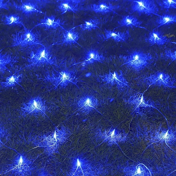 DONGPAI LED Net Mesh Fairy String Decorative Lights, 200 LED Outdoor Waterproof Net Lights with 8 Lighting Modes for Chirstmas Wedding Party Holiday Decor (9.8ft x 6.5ft, Blue)