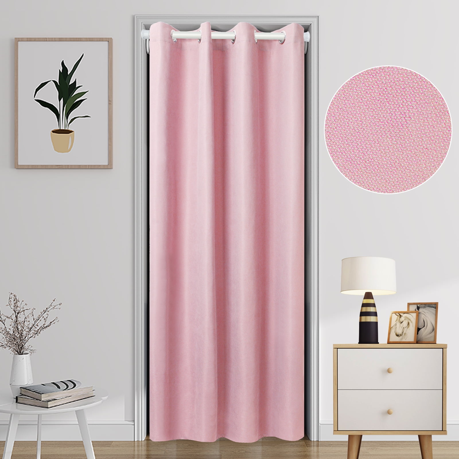 DONGPAI Linen Door Curtain for Doorway Privacy, Grommet Room Divider